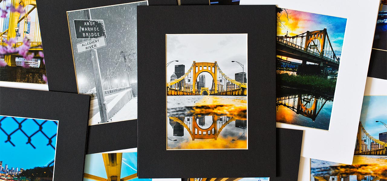 Pittsburgh bridge matted photos