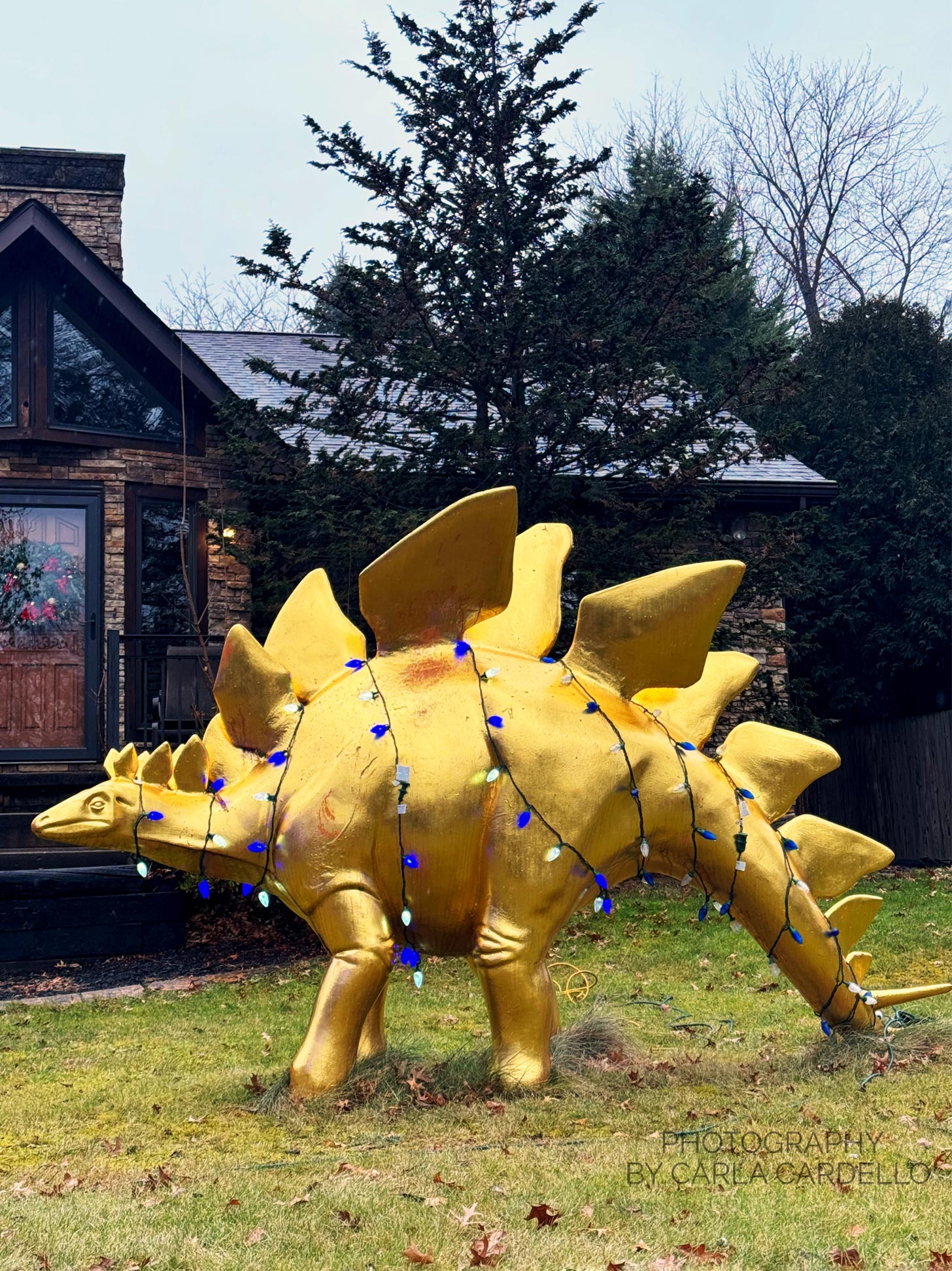 Dino-Gold Pittsburgh Dinosaur Statue