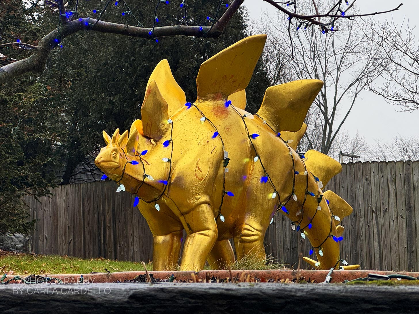 Dino-Gold Pittsburgh Dinosaur Statue