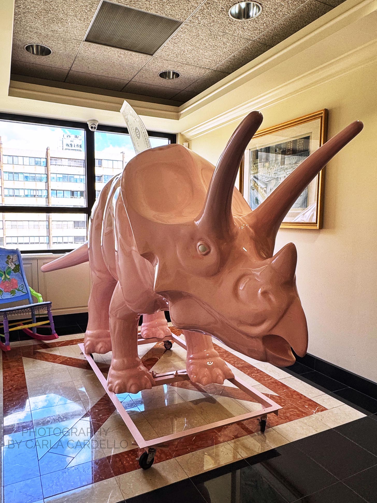 Dolly Dollarsaurus Pittsburgh Dinosaur Statue
