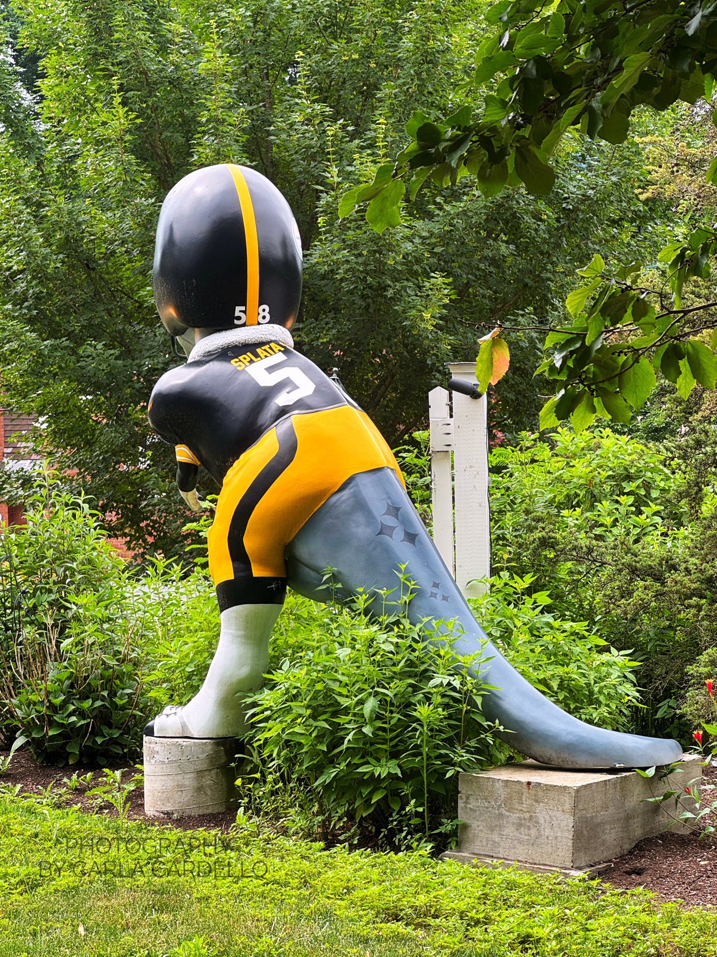 Back of Splatasaurus Pittsburgh Dinosaur Statue