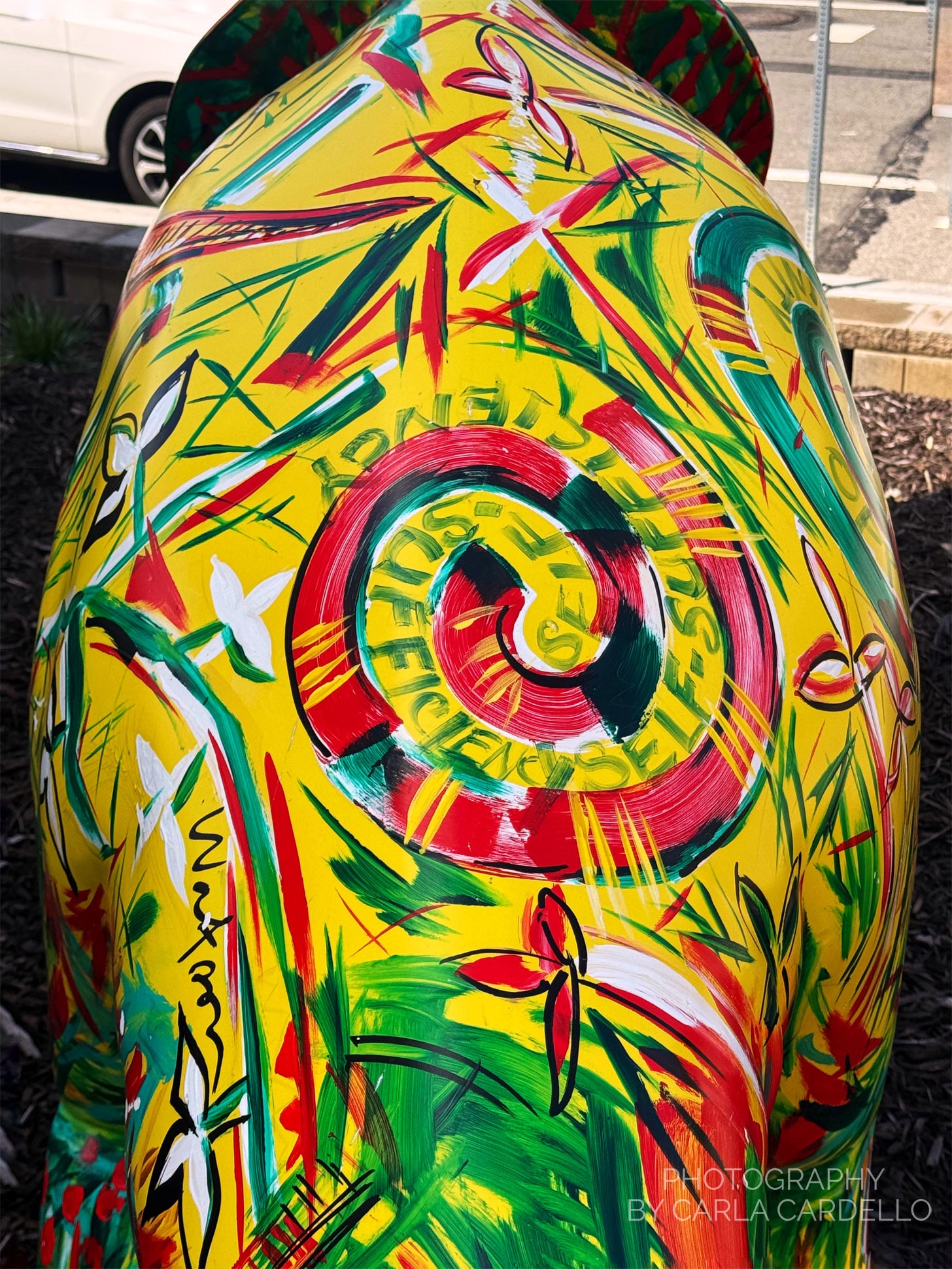 Back of Urban Leagueasaurus Pittsburgh Dinosaur Statue